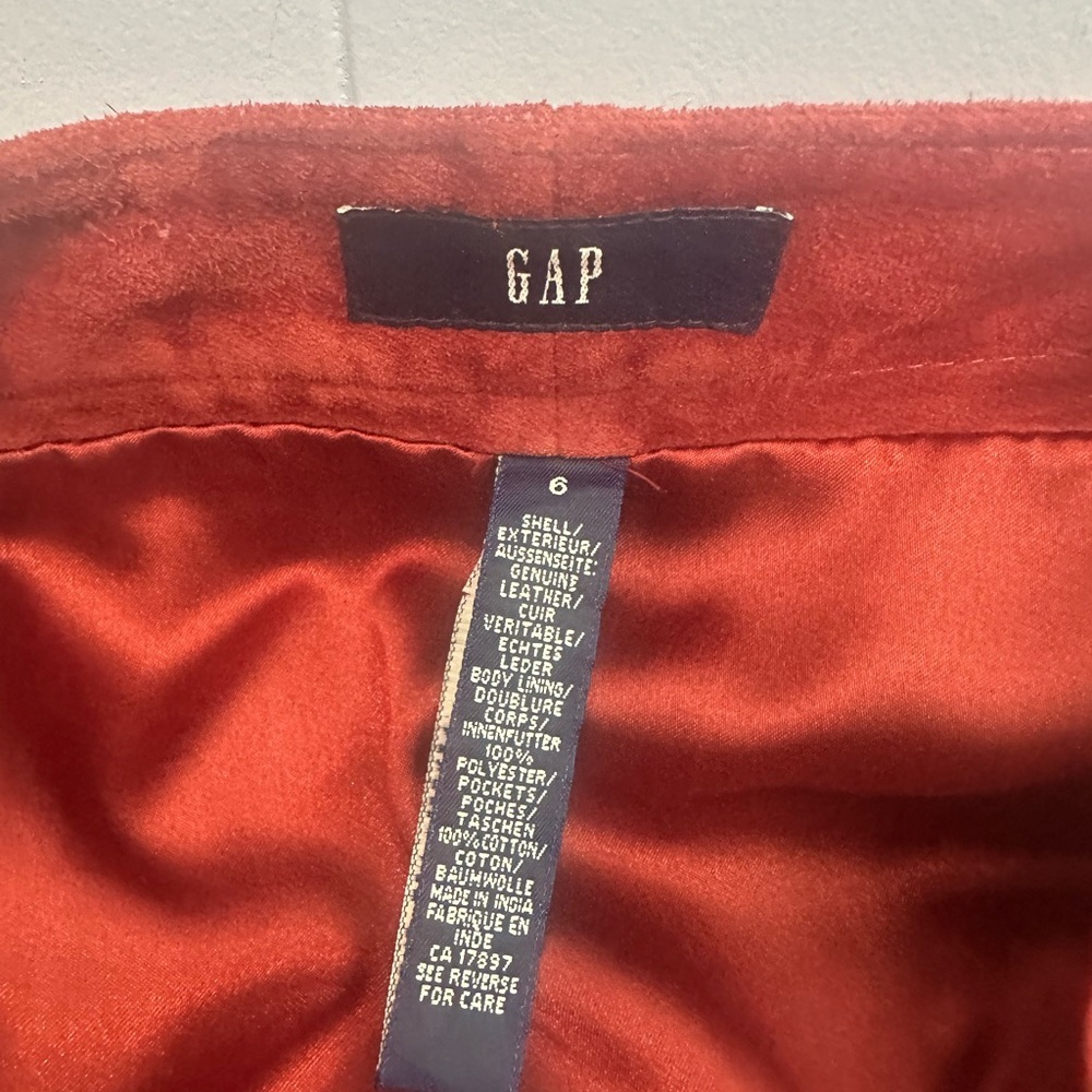GAP Rich Red A-Line Suede Skirt - Picture 5 of 11